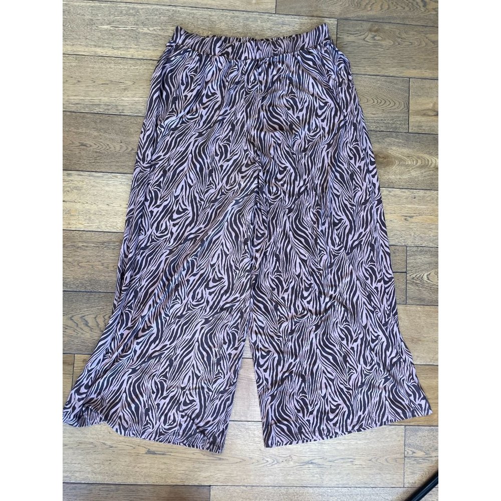 Zelie For She Sedona Leisure Wide Leg Pants Zebra Women's Size 2X - Picture 4 of 7
